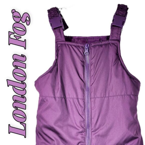 LONDON FOG Fushia Purple Insulated Baby Snow Bib, Size 3T - Picture 4 of 10